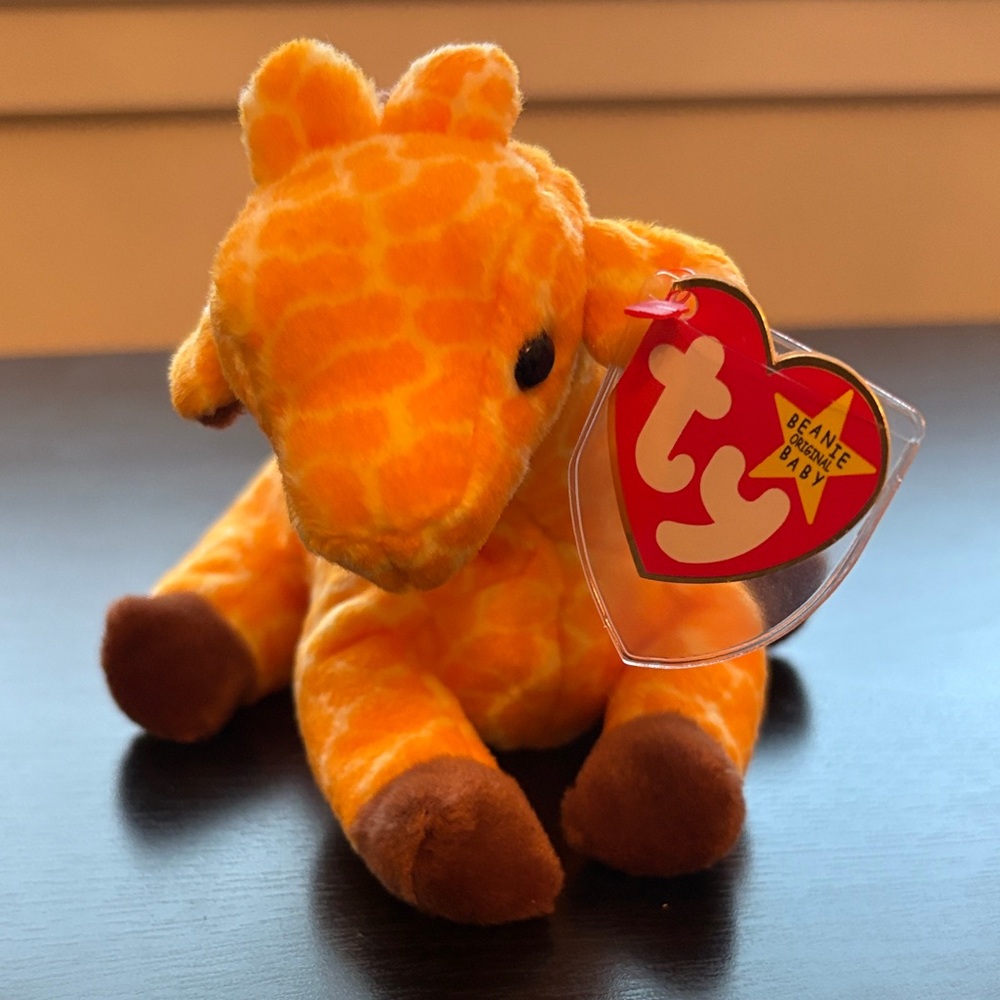 Beanie Baby Twigs Plush Giraffe Toy - Orange and Brown